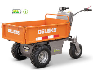 100% electric wheelbarrow for wooden logs with hydraulic tipping