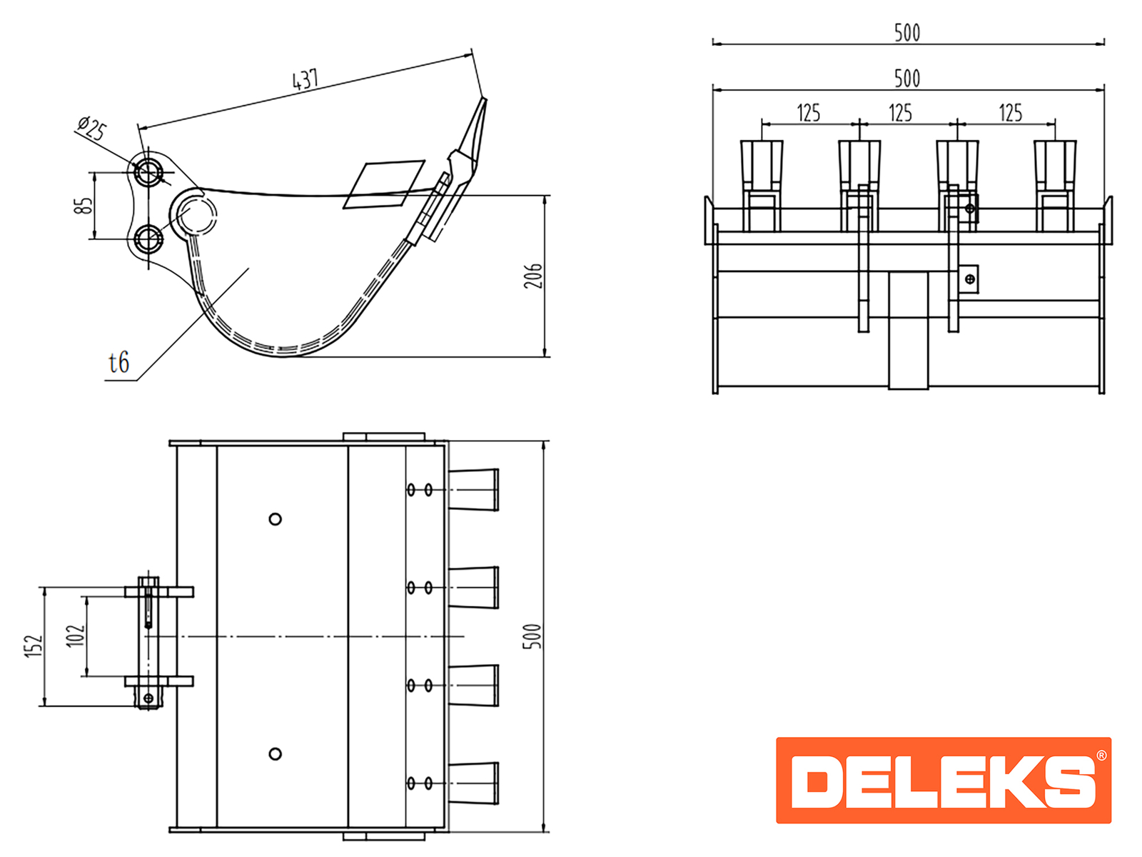 Bucket for S100 miniexcavator - 50cm Bucket for S100 miniexcavator - 50cm