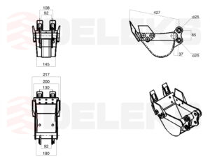 Bucket for miniexcavator M80/M90/M100/M120 - 20cm