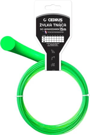 Trimmera aukla 2.0/15m k okrągła zielona