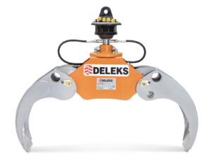 Log grapple for mini excavators with pendulum rotator