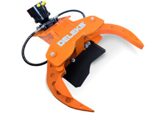 Mini Excavator hydraulic Tree Shear / Grab with fixed rotator for quick linkage - 100% HARDOX