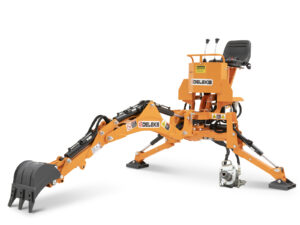 Mini backhoe for universal compact tractors