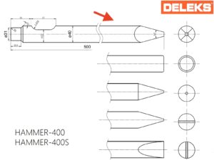 Moil chisel for Hydraulic breaker 400
