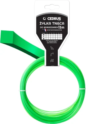 Trimmera aukla 2.0/15m k kwadrat zielona