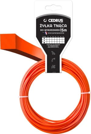 Trimmera aukla 2.7/15m k kwadrat pomarańcz