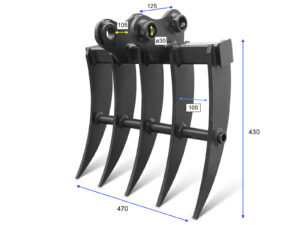 Rake for miniexcavator M180