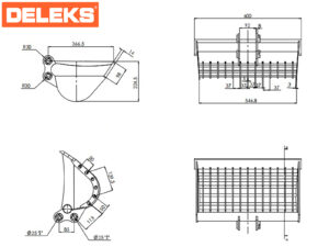 Stone rake bucket for M80