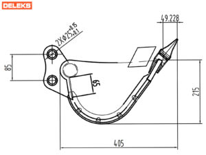Stone rake bucket for S100 miniexcavator - 80cm