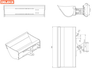 Tilting Ditching Bucket for S100 miniexcavator - 80cm - S30